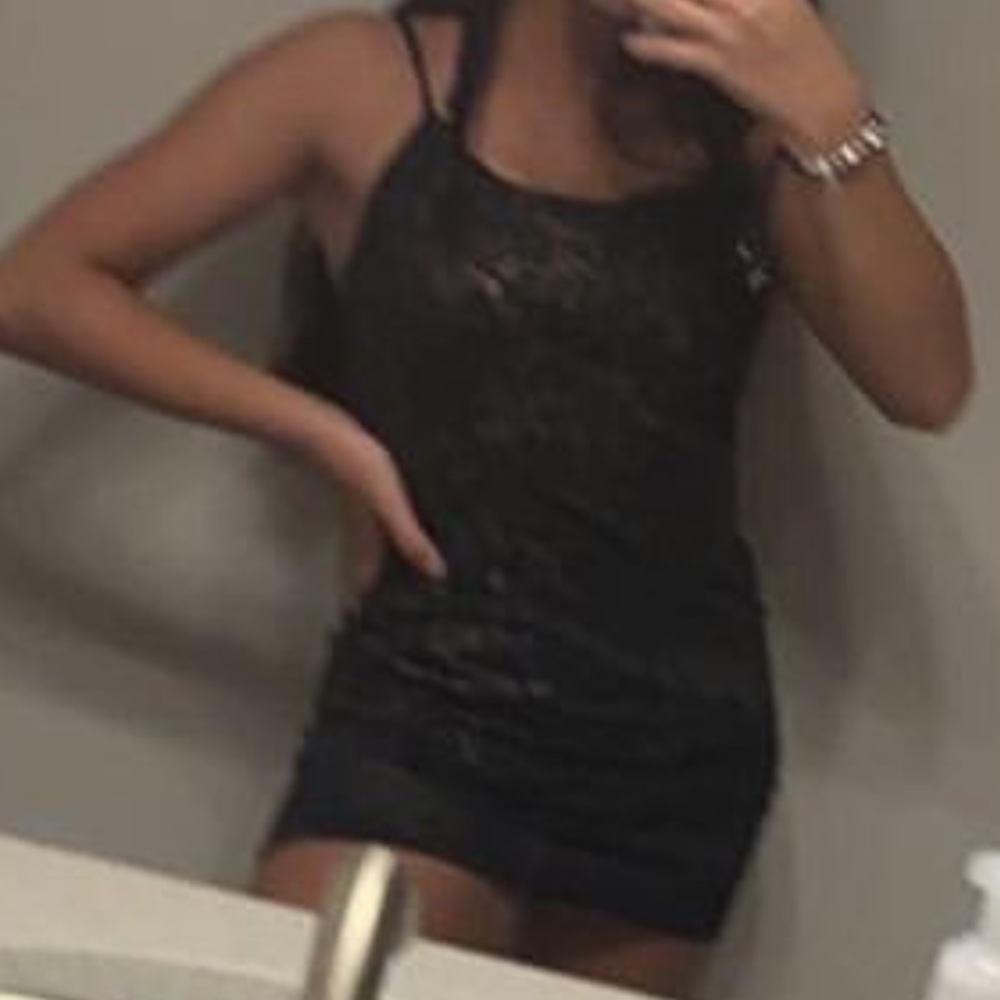 Black dress with gold details